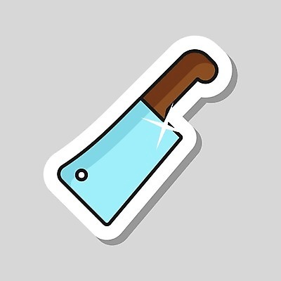 EPS 해외이미지 디자인 무기 음식 일러스트 가정 주방용품 육류 손잡이 요리 그래픽 픽토그램 금속 주방 식당 요리사 장비 공구 칼날 플랫 칼 심볼 사인 준비 날카로움 윤곽 도끼 고립 정육점 철강 해외일러스트 직업 생활용품 식재료 재질 상점 도구 파일형식 벡터 오브젝트 이미지허브
