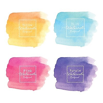 EPS 해외이미지 분홍색 일러스트 캘리그라피 수채화 타이포그라피 글자캘리그라피 사람없음 파란색 노란색 보라색 얼룩 그런지 파스텔톤 해외일러스트 문자 컬러 파일형식 벡터 이미지허브