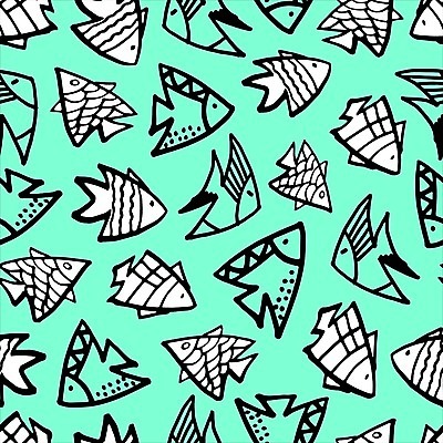 EPS 해외이미지 바다 패턴 일러스트 어류 낙서 해외일러스트 무늬 수중동물 파일형식 벡터 이미지허브