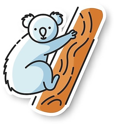 EPS 해외이미지 나무 스티커 일러스트 사람없음 코알라 해외일러스트 식물 포유류 파일형식 벡터 이미지허브