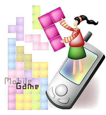 EPS 여자 산업 인터넷 일러스트 비즈니스 통신 모바일 정보통신 정보기술 사람 스마트폰 통신기기 게임 모바일게임 테트리스 여자만 국내일러스트 놀이 기술 핸드폰 스마트기기 기계 정보 파일형식 벡터