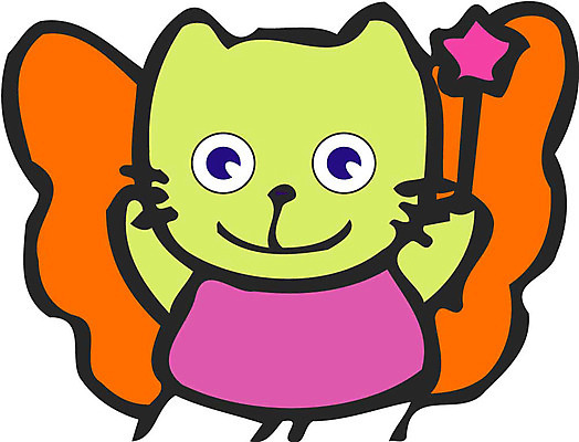 클립아트 동물 척추동물 육지동물 날개 일러스트 포유류 상상 반려동물 고양이 개 마술지팡이 국내일러스트 마술도구