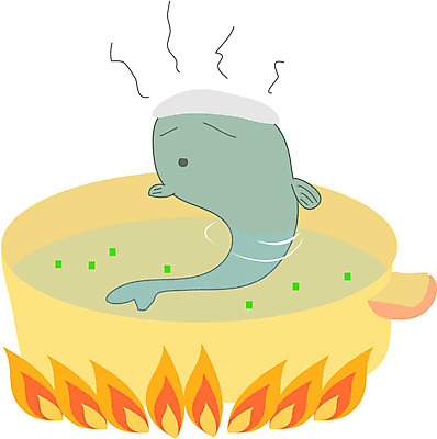 클립아트 일러스트 어류 사람없음 냄비 뜨거운물 국내일러스트 수중동물 솥