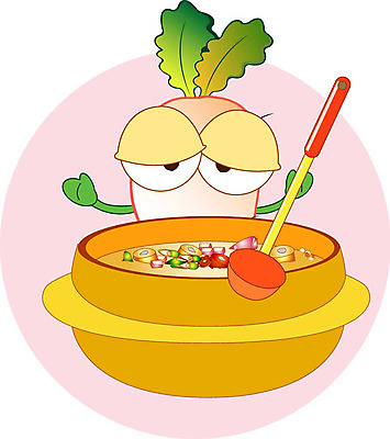 클립아트 식물 캐릭터 음식 채소 일러스트 식재료 상상 솥 무 국자 음식캐릭터 솥단지 일러캐릭터 주방용품 뿌리채소