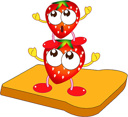 EPS 클립아트 식물 캐릭터 열매 빵 과일 일러스트 상상 딸기 디저트 사람없음 식빵 제빵 토스트 과일캐릭터 일러캐릭터 음식 제과제빵 파일형식 벡터