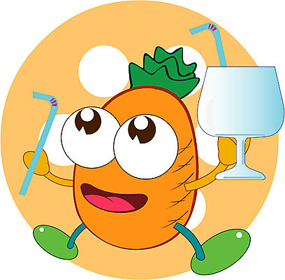 EPS 클립아트 식물 캐릭터 열매 과일 일러스트 상상 잔 빨대 사람없음 컵 파인애플 과일캐릭터 파인애플캐릭터 일러캐릭터 식기 열대과일 파일형식 벡터