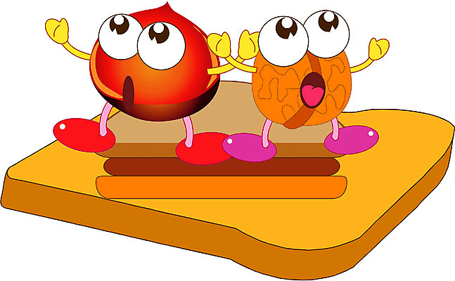 EPS 클립아트 식물 열매 음식 빵 과일 일러스트 상상 디저트 사람없음 견과류 밤 식빵 호두 제빵 견과류캐릭터 일러캐릭터 캐릭터 제과제빵 파일형식 벡터