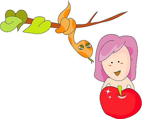 EPS 클립아트 식물 한마리 기독교 종교 과일 일러스트 한명 뱀 사과 악마 사단 선악과 이브 국내일러스트 1 파충류 사람 파일형식 벡터