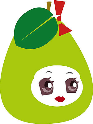 EPS 클립아트 식물 캐릭터 열매 리본 얼굴 과일 일러스트 상상 표정 의인화 형상 빨간색 초록색 표현 묘사 과일캐릭터 일러캐릭터 컬러 신체부위 파일형식 벡터