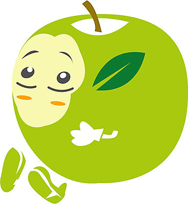 EPS 클립아트 식물 열매 얼굴 음식 과일 일러스트 상상 표정 의인화 형상 초록색 농작물 표현 사과 묘사 국내일러스트 컬러 농업 신체부위 파일형식 벡터