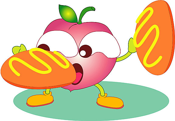 EPS 클립아트 식물 캐릭터 열매 음식 빵 과일 일러스트 상상 디저트 사람없음 복숭아 제빵 과일캐릭터 복숭아캐릭터 일러캐릭터 제과제빵 파일형식 벡터