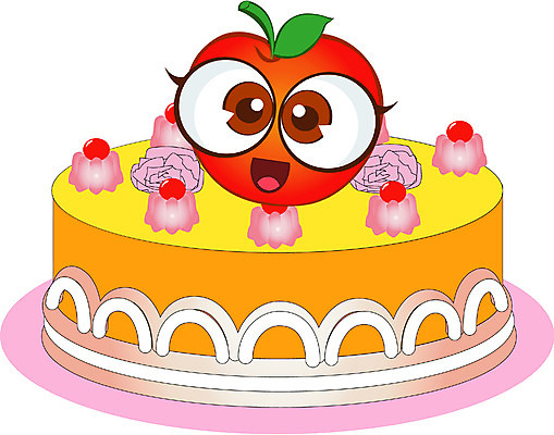 EPS 클립아트 식물 캐릭터 열매 음식 과일 일러스트 상상 디저트 사람없음 케이크 사과 제빵 과일캐릭터 사과캐릭터 일러캐릭터 제과제빵 파일형식 벡터