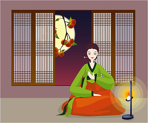 EPS 전통 계절 여자 명절 일러스트 실내 감 한명 사람 20대 성인 추석 방 보름달 가을 야간 전통의상 한복 감나무 호롱불 여자만 여자한명만 성인여자만 청년만 청년여자만 성인한명만 청년여자한명만 성인여자한명만 성인만 국내일러스트 자연요소 나무 1 한국전통 기념일 과일 조명 청년 내부 달 파일형식 벡터