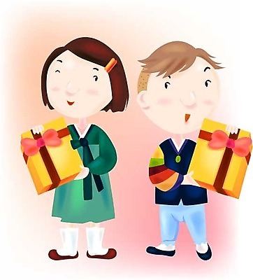 EPS 전통 여자 명절 남자 아시아 어린이 일러스트 선물 사람 소녀 소년 두명 설날 추석 한복 개구쟁이 추석선물 어린이만 설선물 국내일러스트 한국전통 기념일 나라 전통의상 파일형식 벡터 명절선물