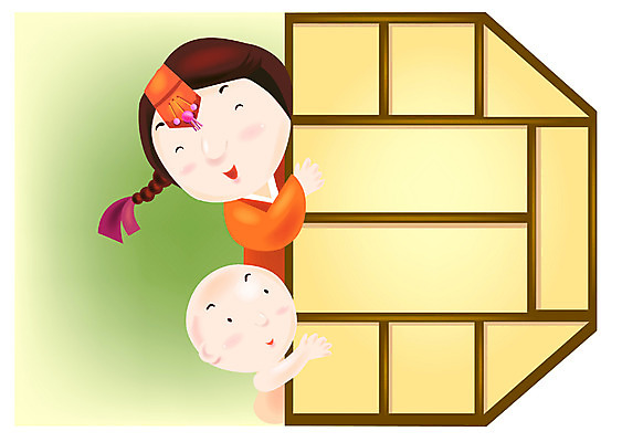 EPS 전통 여자 명절 남자 아시아 어린이 일러스트 사람 소녀 두명 문 추석 아기 한복 방문 빗살 국내일러스트 한국전통 기념일 나라 전통의상 파일형식 벡터