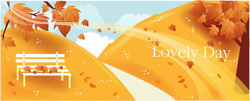 EPS 주간 나무 식물 사계절 계절 컬러 백그라운드 단풍 낙엽 벤치 일러스트 자연 단풍나무 풍경 사람없음 야외 울타리 주황색 가을 언덕 가을배경 국내일러스트 자연요소 잎 의자 담장 생태계 파일형식 벡터 가을_계절