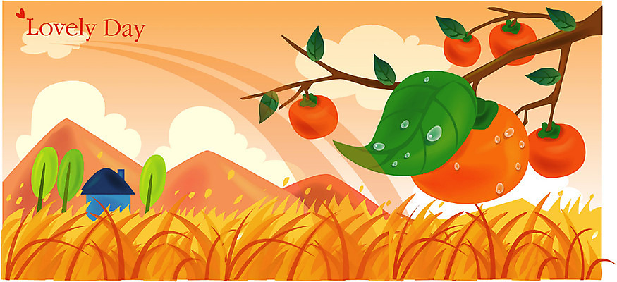 EPS 나무 식물 사계절 계절 열매 백그라운드 단풍 과일 일러스트 자연 산 주택 감 갈대 풍경 초원 사람없음 야외 노을 벼 가을 이슬 언덕 감나무 추분 가을배경 국내일러스트 자연요소 잎 곡류 건물 절기 생태계 파일형식 벡터 가을_계절