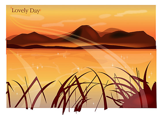 EPS 식물 사계절 계절 컬러 백그라운드 일러스트 자연 하늘 산 갈대 풍경 사람없음 야외 여름 강 노을 주황색 일몰 가을 억새 가을배경 국내일러스트 자연요소 생태계 파일형식 벡터 가을_계절