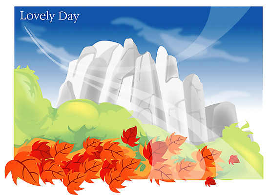 EPS 주간 사계절 계절 백그라운드 단풍 낙엽 일러스트 자연 바위산 산 풍경 사람없음 야외 가을 돌_바위 바위 추분 가을배경 국내일러스트 자연요소 잎 돌산 절기 생태계 파일형식 벡터 가을_계절