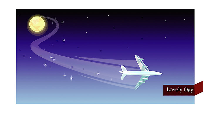 EPS 사계절 계절 백그라운드 야경 일러스트 항공교통 자연 비행기 사람없음 야외 여름 보름달 달밤 국내일러스트 교통수단 대중교통 달 야간 생태계 파일형식 벡터 풍경_경치