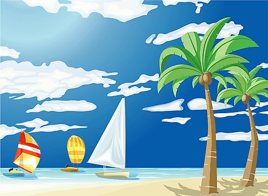 EPS 주간 나무 식물 구름 웰빙 계절 바다 백그라운드 요트 일러스트 하늘 레저 항해 풍경 해변 사람없음 야외 여름 레포츠 여름휴가 바캉스 야자수 윈드서핑 수상스포츠 보트 돛단배 돛 야자열매 돛대 선박 국내일러스트 자연요소 열매 스포츠 수상교통 배_교통 휴가 파일형식 벡터 여름_계절