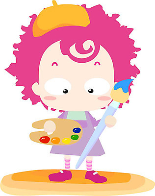 EPS 클립아트 직업 캐릭터 여자 초등학생 어린이 예술 일러스트 미술 한명 사람 소녀 성인 화가 미술가 여자만 여자한명만 일러캐릭터 1 학생 문화예술 예술가 파일형식 벡터