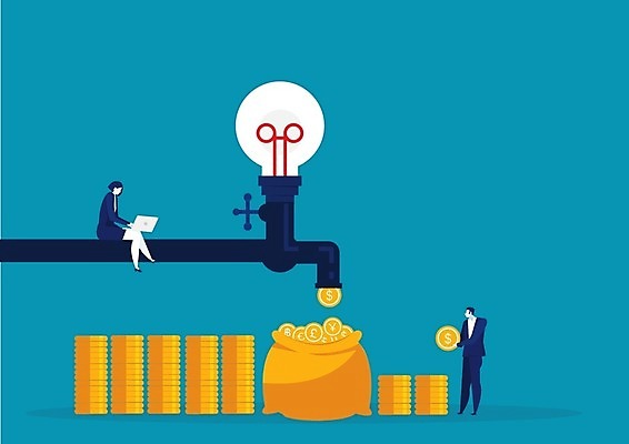 EPS 해외이미지 컨셉 돈 일러스트 비즈니스 상상 성공 아이디어 사람 그래픽 금융 경제 동전 흐름 마음 비즈니스맨 재산 계획 주식 종업원 심볼 사인 수도꼭지 경영자 투자 긍정 이익 수입 투자자 해외일러스트 직업 남자 직장인 리더 파일형식 벡터 이미지허브