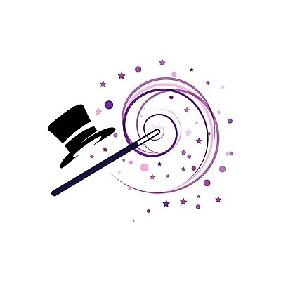 EPS 해외이미지 별 일러스트 사람없음 보라색 검은색 마술 마술봉 마술사모자 마술쇼 해외일러스트 자연요소 모자_잡화 컬러 마술도구 파일형식 벡터 이미지허브