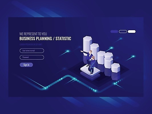 EPS 해외이미지 전신 남자 허리손 일러스트 비즈니스 정보기술 서기 정장 성인 두명 파란색 디지털 자료 가리킴 비즈니스맨 네트워크 성인남자만 해외일러스트 옷 컬러 포즈 모션 기술 사람 손짓 직장인 남자만 성인만 파일형식 벡터 이미지허브