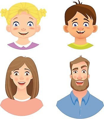 EPS 해외이미지 여자 남자 감정 어린이 인물캐릭터 일러스트 표정 소년 여러명 상반신 성인 세트 해외일러스트 일러캐릭터 캐릭터 다수 사람 파일형식 벡터 이미지허브