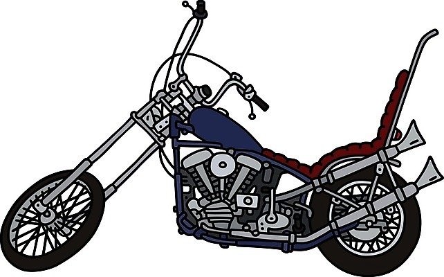 EPS 해외이미지 일러스트 사람없음 파란색 오토바이 클래식 해외일러스트 컬러 컨셉 바이크 파일형식 벡터 이미지허브