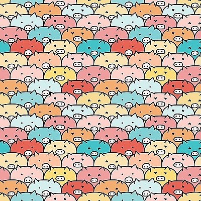 EPS 해외이미지 디자인 백그라운드 패턴 일러스트 사람없음 패턴백그라운드 돼지 해외일러스트 무늬 포유류 파일형식 벡터 이미지허브