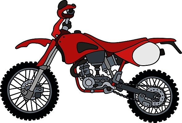 EPS 해외이미지 일러스트 사람없음 빨간색 오토바이 해외일러스트 컬러 바이크 파일형식 벡터 이미지허브