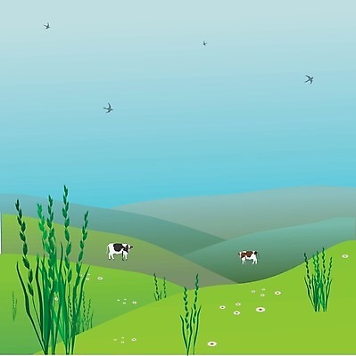 EPS 해외이미지 나무 구름 꽃 호수 바다 밭 일러스트 자연 조류 하늘 산 파노라마 풍경 초록색 물 여름 파란색 태양 농장 봄 시골 언덕 해외일러스트 자연요소 식물 동물 계절 컬러 농업 촬영기법 생태계 파일형식 벡터 이미지허브