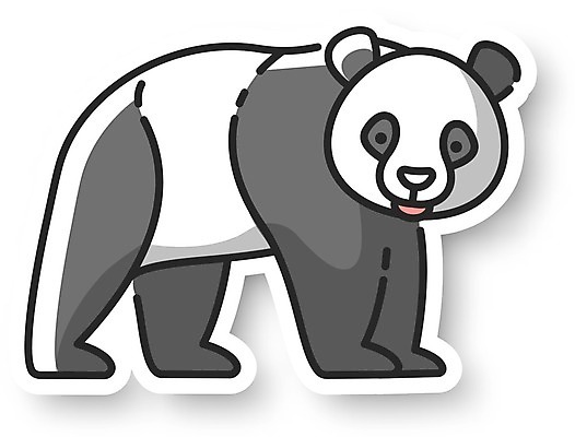 EPS 해외이미지 한마리 스티커 일러스트 사람없음 판다 해외일러스트 1 곰 파일형식 벡터 이미지허브