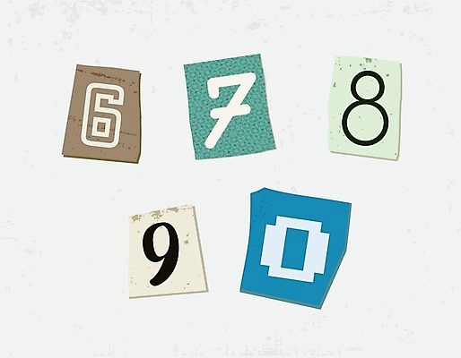 EPS 해외이미지 조각 일러스트 타이포그라피 사람없음 세트 숫자 모자이크 엘리먼트 해외일러스트 문자 파일형식 벡터 이미지허브