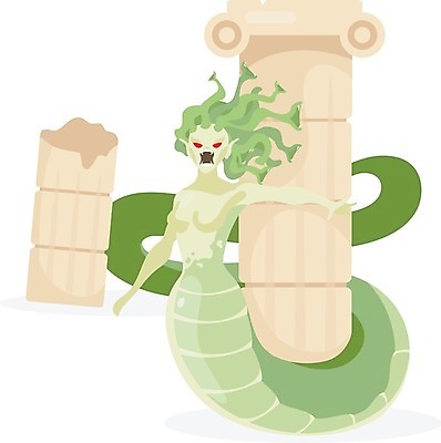 EPS 해외이미지 여자 일러스트 한명 성인 뱀 위협 그리스로마신화 로마기둥 메두사 몬스터 성인여자한명만 해외일러스트 1 파충류 사람 신화 여자한명만 성인여자만 파일형식 벡터 이미지허브