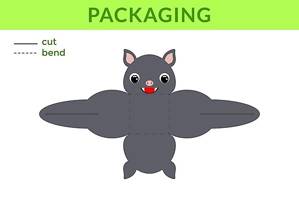 EPS 해외이미지 가방 일러스트 사람없음 종이접기 박쥐 DIY 전개도 해외일러스트 잡화 종이 포유류 취미 접기 파일형식 벡터 이미지허브