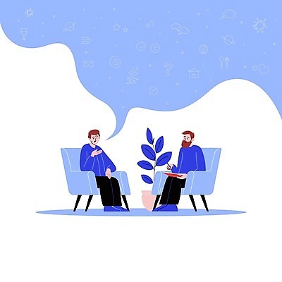 EPS 해외이미지 전신 라이프스타일 남자 화분 일러스트 말하기 대화 들기 앉기 성인 두명 일상 소파 듣기 상담원 고민 소통 성인남자만 심리상담 정신상담 해외일러스트 감정 컨셉 의자 모션 사람 라이프 생활 치료 사무원 상담 남자만 성인만 파일형식 벡터 이미지허브