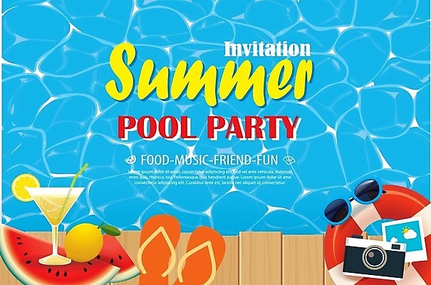 EPS 해외이미지 영어 바다 하늘색 일러스트 수박 사람없음 선글라스 카메라 샌들 레몬 레모네이드 구명부환 해외일러스트 문자 안경 신발 과일 파란색 전자제품 안전장비 튜브 에이드 파일형식 벡터 이미지허브