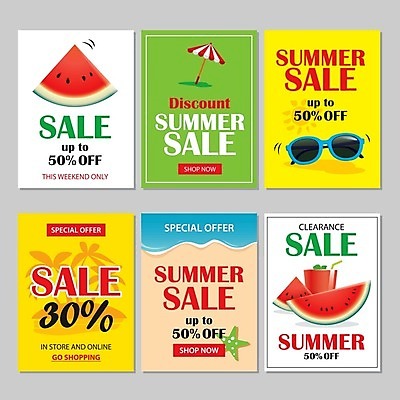 EPS 해외이미지 영어 포스터 바다 일러스트 수박 사람없음 세트 선글라스 세일 파라솔 수박주스 해외일러스트 문자 안경 과일 과일주스 파일형식 벡터 이미지허브