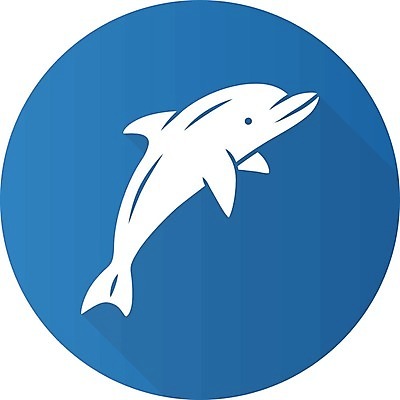 EPS 해외이미지 한마리 일러스트 사람없음 파란색 돌고래 해외일러스트 1 컬러 포유류 수중동물 파일형식 벡터 이미지허브