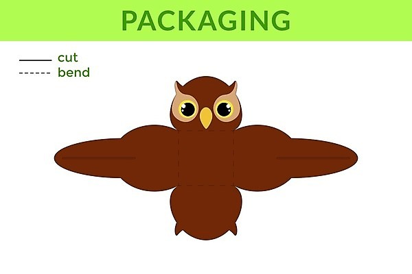 EPS 해외이미지 가방 일러스트 사람없음 종이접기 부엉이 DIY 전개도 해외일러스트 잡화 종이 조류 취미 접기 파일형식 벡터 이미지허브