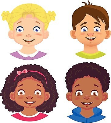 EPS 해외이미지 여자 남자 감정 어린이 인물캐릭터 일러스트 표정 소년 여러명 상반신 세트 어린이만 해외일러스트 일러캐릭터 캐릭터 다수 사람 파일형식 벡터 이미지허브