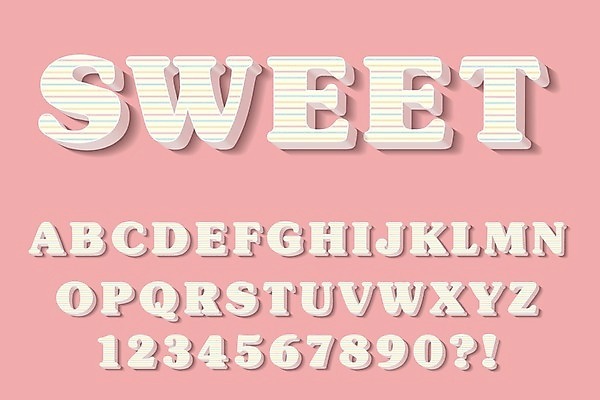 EPS 해외이미지 알파벳 분홍색 일러스트 대문자 사람없음 세트 숫자 줄무늬 물음표 달콤 느낌표 입체 입체문자 조합형타이포 해외일러스트 문자 기호 영어 컬러 무늬 타이포그라피 맛 파일형식 벡터 이미지허브