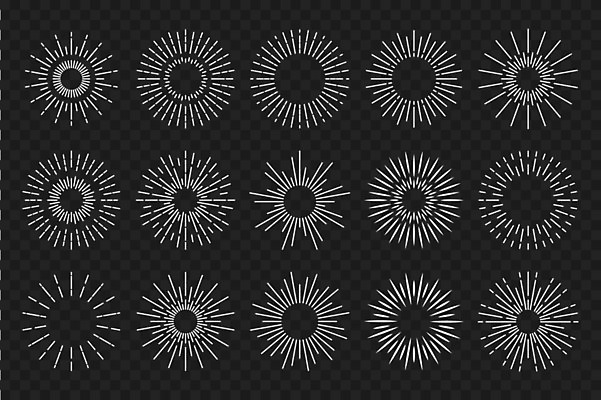 EPS 해외이미지 디자인 선 일러스트 추상 사람없음 빛 세트 방사형 스타일 효과 썬버스트 해외일러스트 무늬 파일형식 벡터 이미지허브