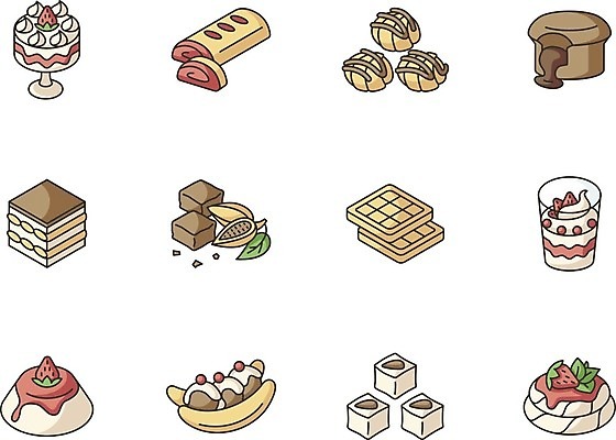 EPS 해외이미지 클립아트 디자인 선 음식 컨셉 일러스트 사탕 요리 세트 픽토그램 세계 케이크 식당 초콜릿 웹 카페 플랫 만화 수집 먹기 심볼 심플 윤곽 팩 고립 브라우니 얇은 엘리먼트 전국 활자 해외일러스트 인터넷 모션 디저트 상점 화장품 활자판 파일형식 벡터 이미지허브