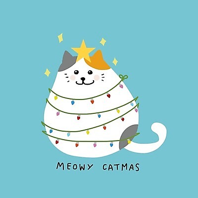 EPS 해외이미지 크리스마스장식 일러스트 새로움 사람없음 크리스마스트리 산타클로스 축제 고양이 기쁨 축하 인사 플랫 12월 반려묘 해외일러스트 감정 컨셉 크리스마스 포유류 반려동물 예절 날짜 파일형식 벡터 이미지허브