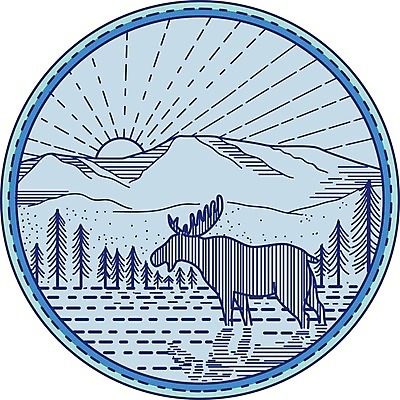 EPS 해외이미지 나무 동물 남자 야생동물 일러스트 사슴 산 그래픽 물 강 햇빛 태양 원형 그림 황소 심플 엘크 해외일러스트 자연요소 도형 식물 포유류 사람 소 파일형식 벡터 이미지허브