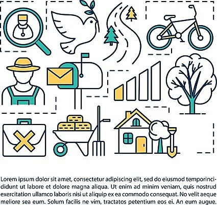 EPS 해외이미지 나무 길 가방 일러스트 조류 돋보기 주택 사람없음 초록색 노란색 마을 자전거 우체통 X 농기구 라인아트 전원생활 해외일러스트 식물 동물 알파벳 잡화 선 컬러 농업 건물 생활 바이크 파일형식 벡터 이미지허브